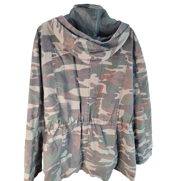 New Look Camo Jacket Zip/Snap Lined Drawstring Waist Sz 3X - Picture 5 of 10